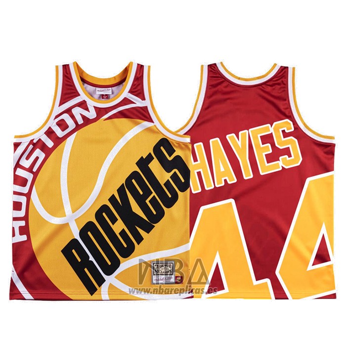 Camiseta Houston Rockets Elvin Hayes NO 44 Mitchell & Ness Big Face Rojo